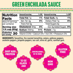 Pouring Somos Green Enchilada Sauce for a vibrant verde sauce.