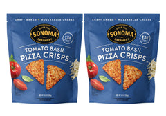 Sonoma Creamery Pizza Crisps Tomato Basil 2-pack, protein-rich and gluten-free snack