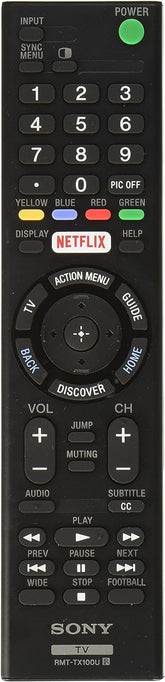 Sony RMT-TX100U remote with Netflix button for quick streaming on Sony TVs.
