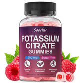 Soochic Potassium Citrate Gummies raspberry bottle for convenient daily support