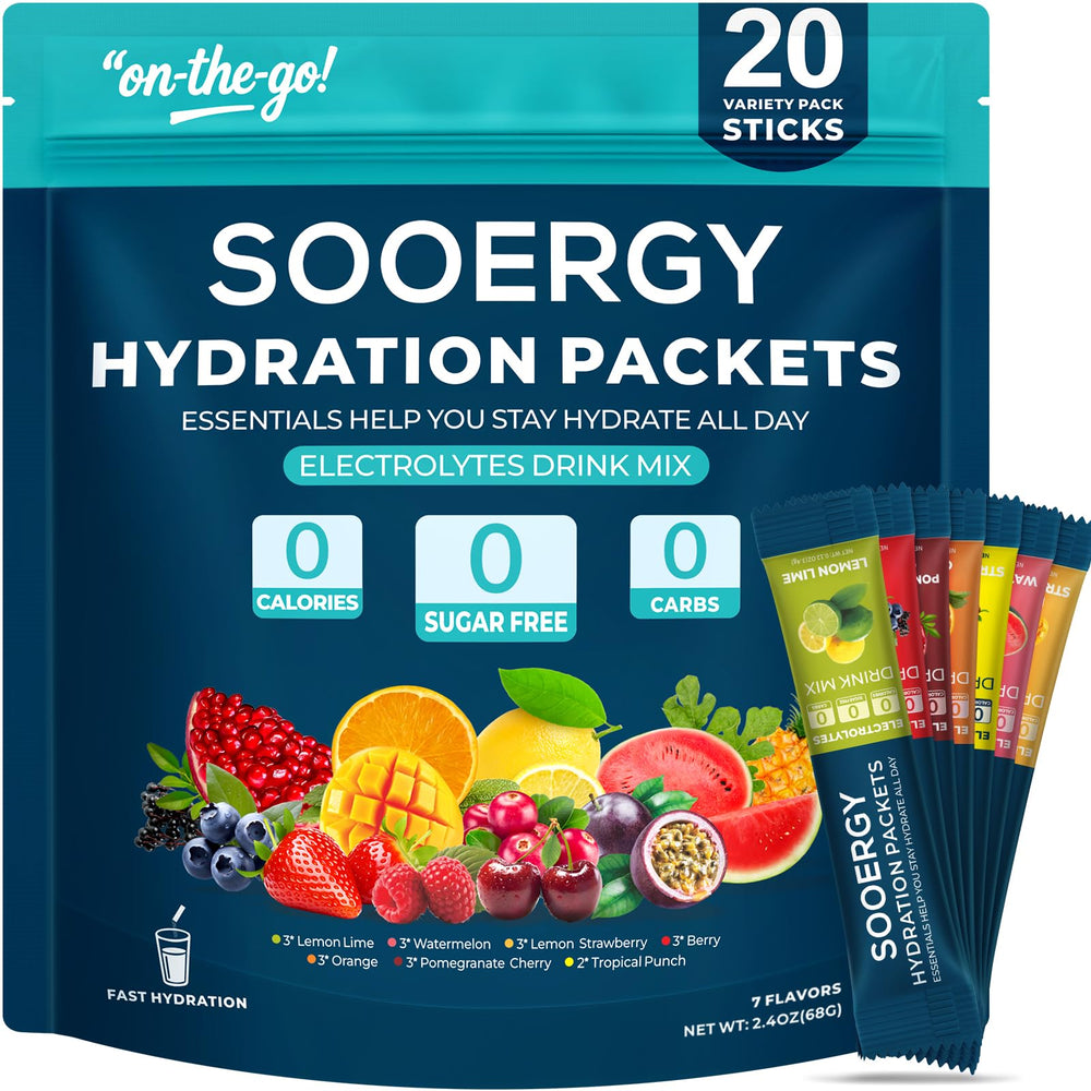 Sooergy electrolytes powder Lemon Lime stick for quick hydration after workouts