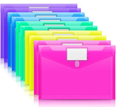 Sooez blue transparent file folders for quick sorting and visibility.