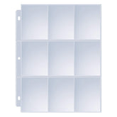 Sooez 9-pocket page protector shows clear pockets for quick card viewing.