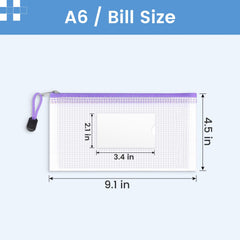 Sooez A6 pencil case mesh pouch for school supplies