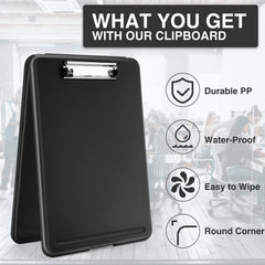 Sooez clipboard hanging-hole back design for easy wall or tack mounting.