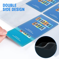 Sooez double-sided card sleeves shown with individual cards visible