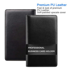 Sooez leather card book open view shows quick access to cards