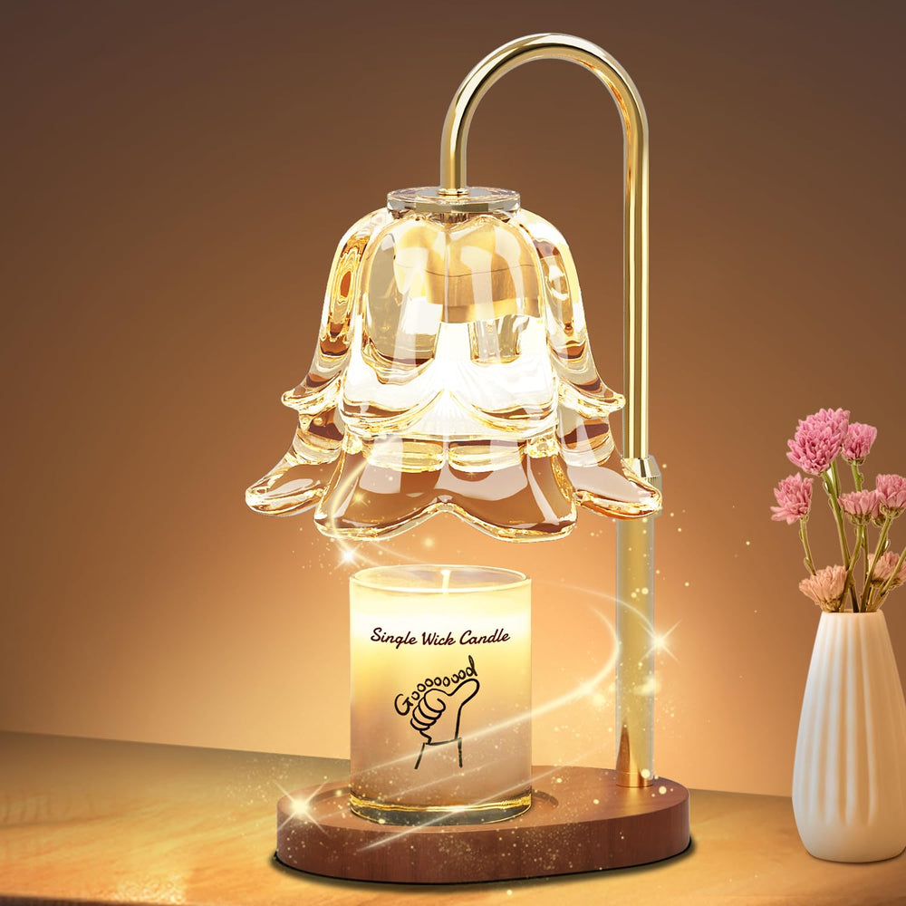 SooFoo flame-free candle warmer lamp heats wax evenly for a clean aroma.