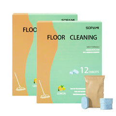 SOPAMI floor cleaner tablet with lemon scent in a 24-pack for quick prep.