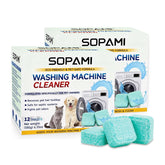 SOPAMI tablets in packaging for a year-long fragrance-free cleaning plan.