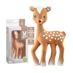 Sophie la girafe Fanfan teether ears close-up for gentle gum relief.