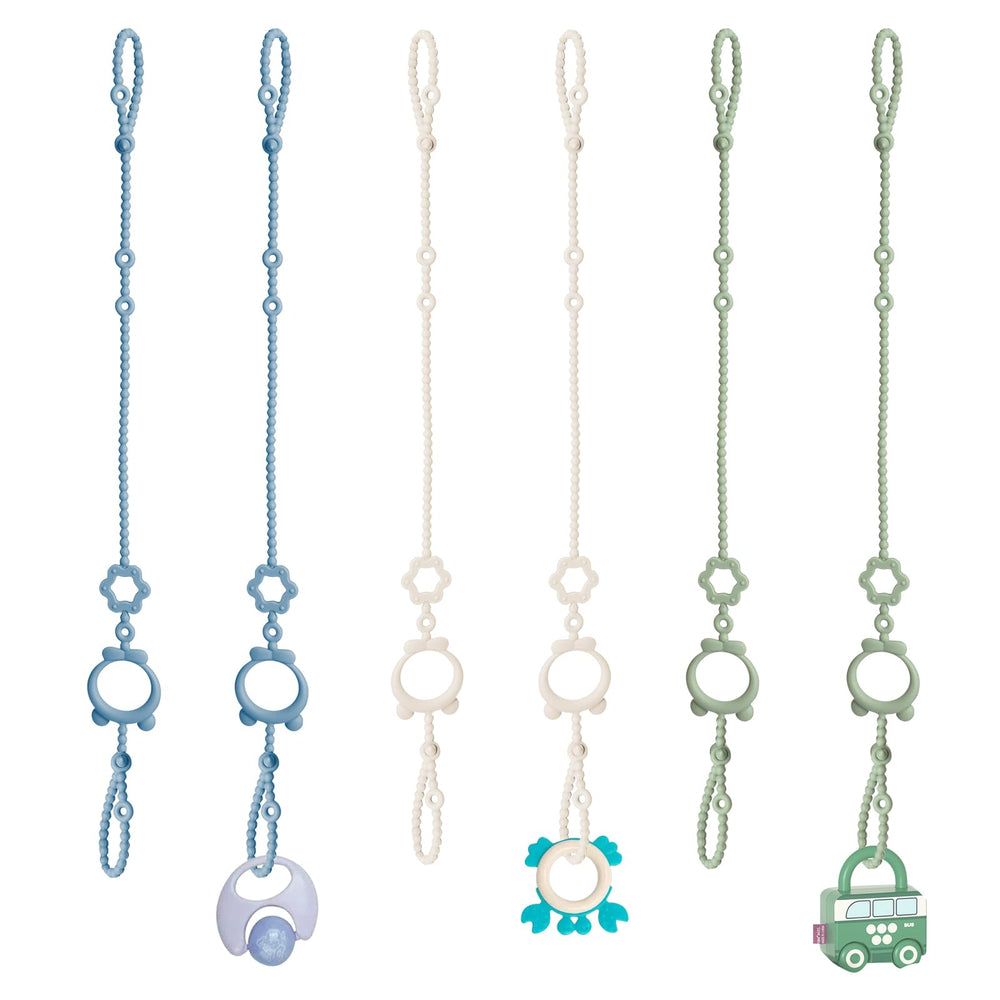 Sopkdey toy straps for stroller in dark blue keep toys close and prevent drops.