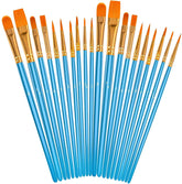 Soucolor 20pc round pointed-tip brushes for detailed acrylic work.