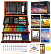 Soucolor deluxe art box with neatly arranged supplies, ideal for at-home creative sessions.