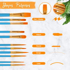 Soucolor multi-purpose brushes ideal for acrylic, watercolor, and oil.