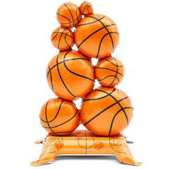 Soulchen basketball foil balloon, giant 3.5 ft, striking centerpiece for sports parties.
