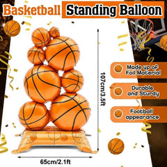 Soulchen field base basketball balloon decor elevates indoor party atmospheres.