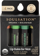 SOULSATION lip balm set with four flavors in packaging for daily lip care.