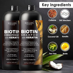 SoulSpa Pure Biotin Conditioner bottle with keratin for smoother hair