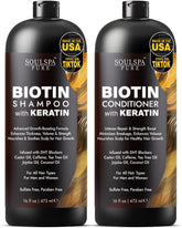 SoulSpa Pure Biotin Shampoo bottle with keratin for thinning hair support