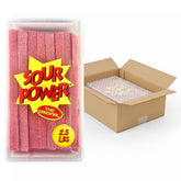 Sour Power strawberry belts bulk tub ready for sharing.