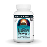 Source Naturals Essential Enzymes bottle front for digestive support after meals.
