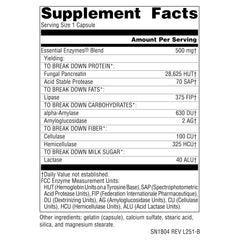 Close-up of Source Naturals Essential Enzymes capsules for convenient daily digestion