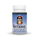 Source Naturals NSK-SD nattokinase bottle illustrating convenient daily circulation support.