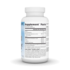 Source Naturals Serene Science L-Theanine label close-up highlighting ingredients.