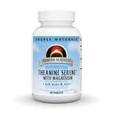 Source Naturals Serene Science L-Theanine tablets bottle promotes relaxation and focused attention.