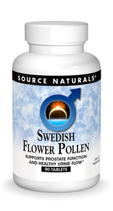 Source Naturals Swedish Flower Pollen bottle front may support prostate health and urine flow