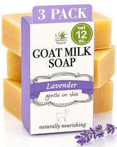Southern Natural Lavender goat milk soap bar close-up showing creamy lather