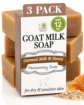 Southern Natural Goat Milk Soap Bar with Oatmeal Milk & Honey provides gentle cleansing for sensitive skin.