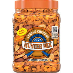 SOUTHERN STYLE NUTS Cheesy Cheddar Hunter Mix canister for on-the-go snacking.