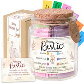 SOUTHLISA Bestie Bible Verses Jar with color-coded slips for quick scripture access.