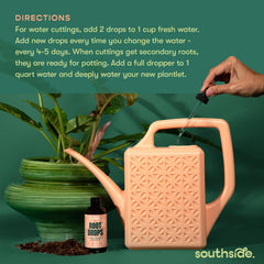 Southside Plants Root Drops added during potting aids transplant with less stress
