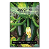 Sow Right Seeds Black Beauty zucchini seed packet ready for home garden