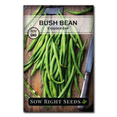 Contender bush bean seed packet from Sow Right Seeds for home garden planting.