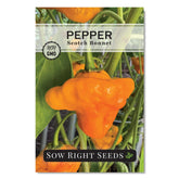 Sow Right Seeds Scotch Bonnet seeds packet close-up for hot Jamaican dishes.