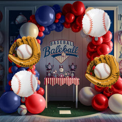 Sowide baseball balloons close-up showing bold colors and latex quality.