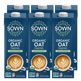 SOWN Organic Oat Creamer unsweetened pour adds dairy-free, 0g sugar to coffee.