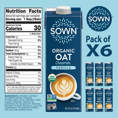 SOWN Vanilla Oat Creamer pour showcasing creamy texture for cafe-style drinks.