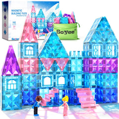 Soyee Magnetic Tiles Ice Castle Set layout for imaginative play and storytelling