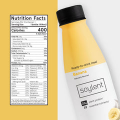 Pour of Soylent Banana Shake suggests smooth, ready-to-drink breakfast.