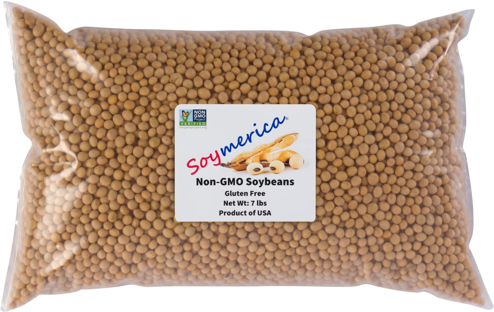 Soymerica Non-GMO Soybeans 7 lb bag front view for tofu and soy milk