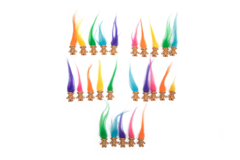 Sparkle Pins long-haired troll dolls with assorted colors for versatile crafts.