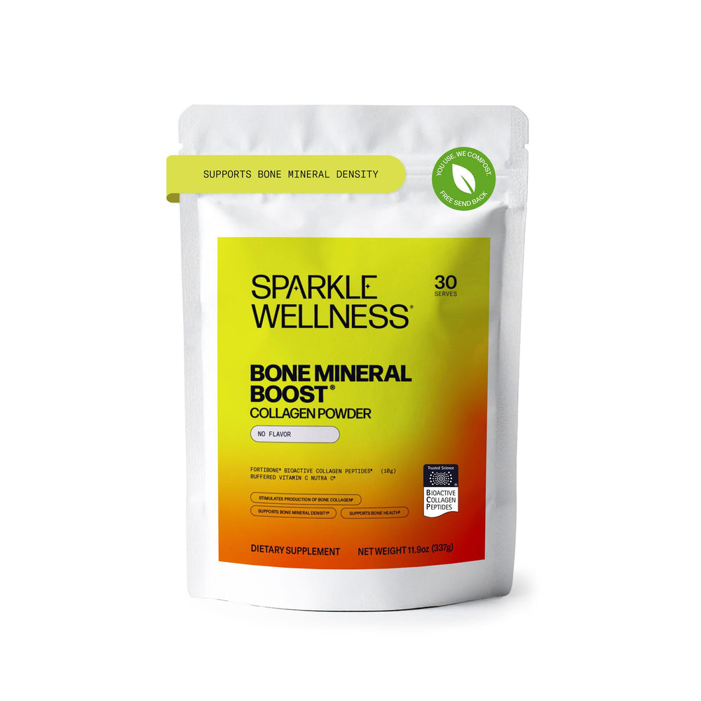 Sparkle Wellness Fortibone bottle pour for easy daily dosing.