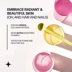 Sparkle Wellness VERISOL collagen powder in a glass for quick mix-in.