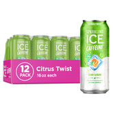Sparkling Ice Caffeine Citrus Twist can front view with a refreshing caffeine lift
