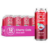 Sparkling Ice Shoppe Cherry Cola can with refreshing fizz and caffeine boost.